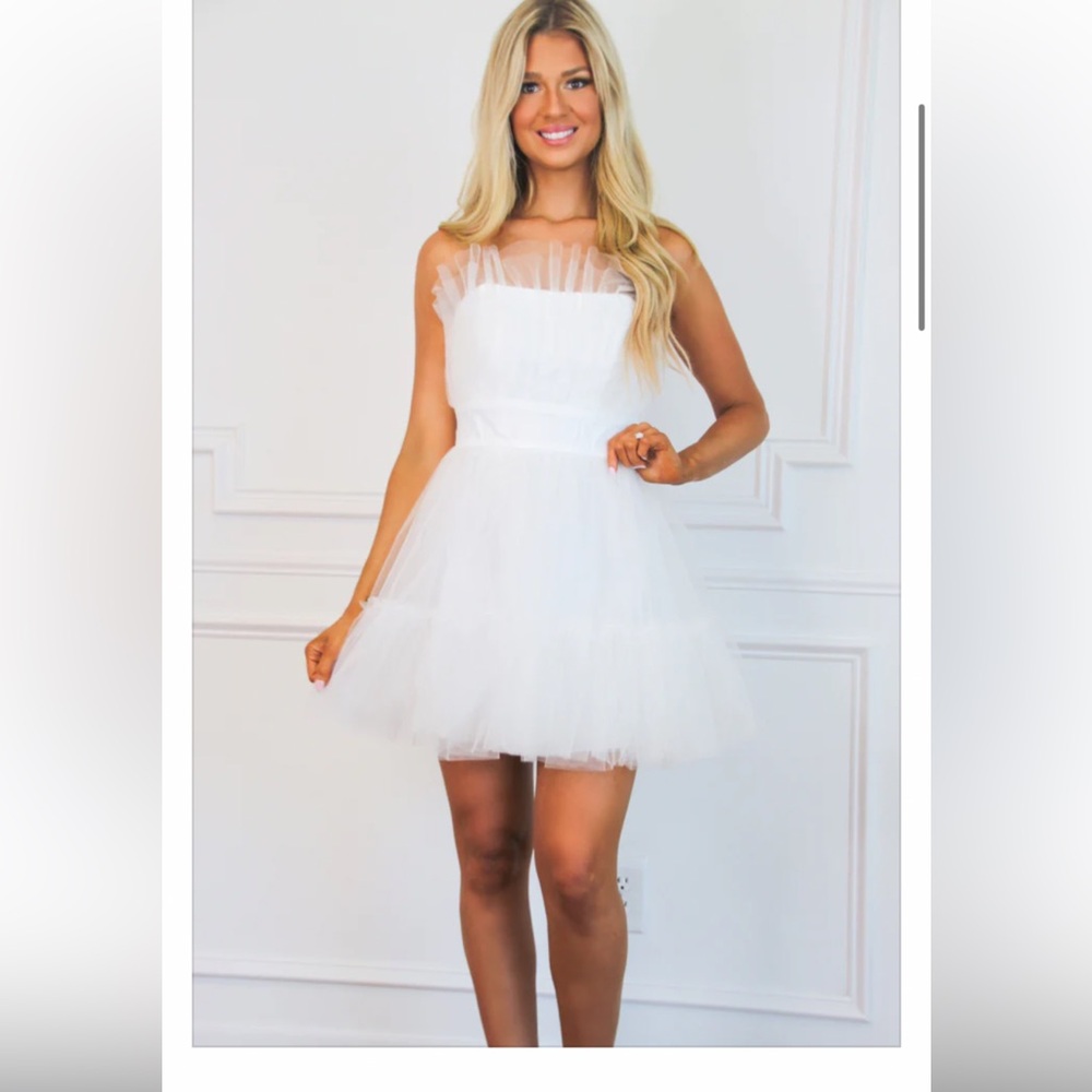 Tulle Strapless Mini Dress